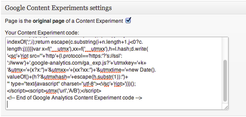 Wordpress Content Experiment