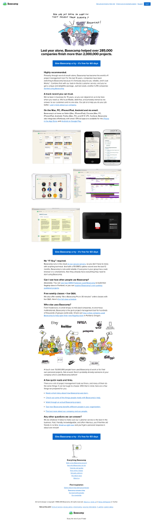 Basecamp Landing Page