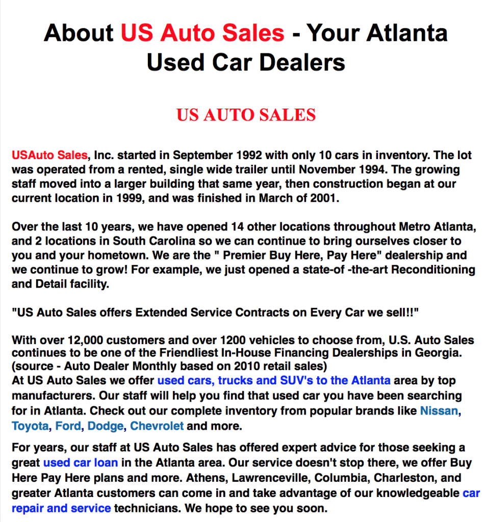 US Sales copy for conversions