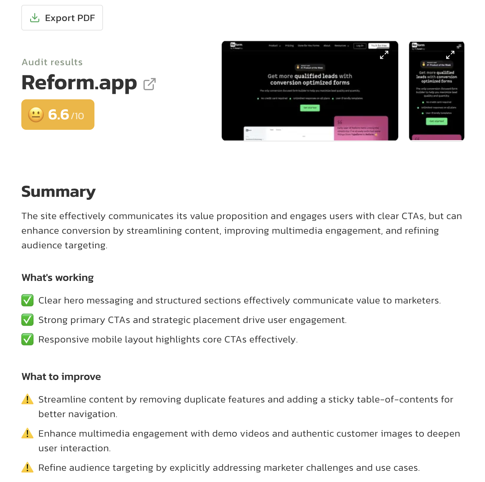 Identify friction fast - FunnelEnvy AI Website Audit