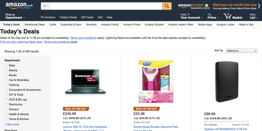 ecommerce easy navigation like amazon